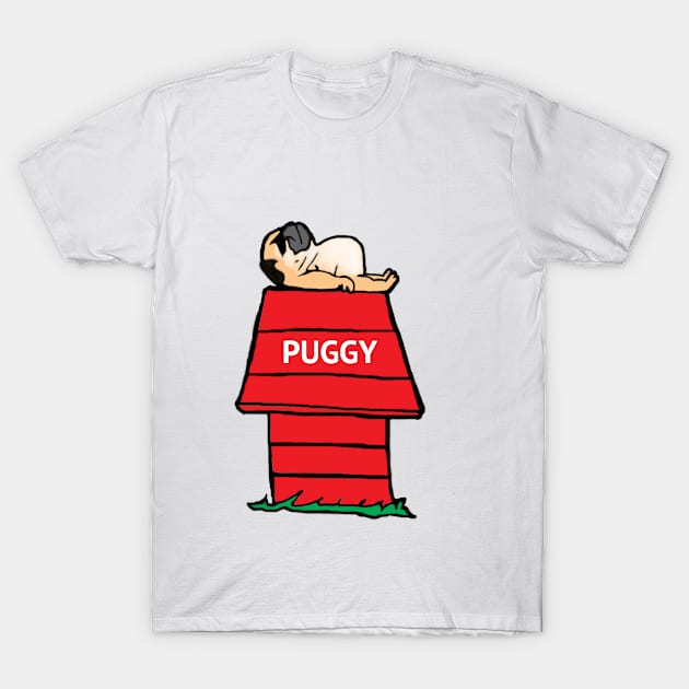 Pug and the Red Barn T-Shirt by Art_by_May